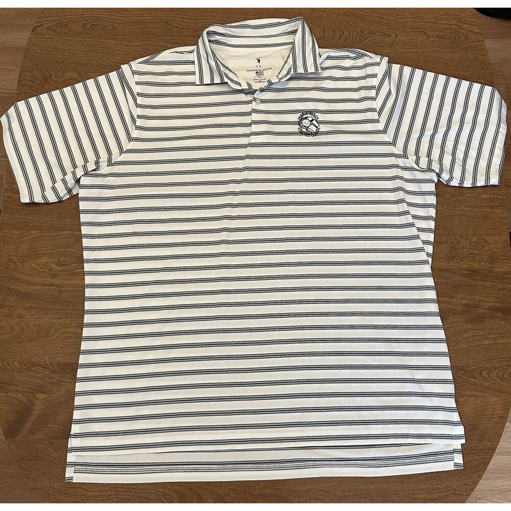 Fairway & Greene Polo Mens XXL Pebble Beach Golf Links Shirt Golfing Stripes USA